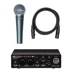 SHURE BETA58 A 슈어 정품 다이나믹 마이크, BETA58 A 다이나믹 마이크 + 오디오 인터페이스 ur22c 패키지