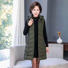 엄마 가을 겨울 패딩 점퍼 조끼 여성 중장년 중장년 말 집게 큰 사이즈 중년 조끼 외투 조끼