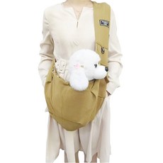 애완동물 외출 크로스바디 숄더백 야외 여행 휴대용 고양이 강아지 슬링백 편안한 면 토트 애완동물 운반 용품, 1개, 어두운 카키색