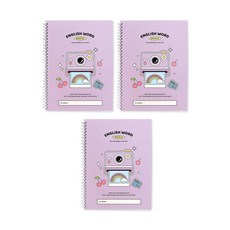 인디고어린이 초등 학교생활 영어 단어 스프링 노트, 라벤더, 3개