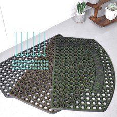 업소용 물빠짐 웰컴 미끄럼방지 현관 매트 50x80 먼지차단 발판 로비 입구, 그레이, 1개