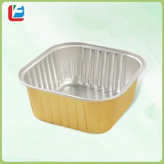 150ML알루미늄 사각 100개입 베이킹 초콜릿 케이크 용기, 100개, 골드 뚜껑 없음