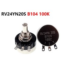 RV24YN20S (B104) -100K Ohm COSMOS Tokyo 정품 가변 저항 가변저항기 potentiometer Nut Washer 포함 0.1%의 비밀, 1개