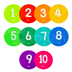 더이안 6색 원마커 / 10색 숫자원마커 전용가방포함 스포츠 체육 실내놀이, 10색 숫자 원마커