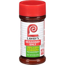 Lawry's Less Sodium Seasoned Salt 8 oz Lawry's 저나트륨 양념 소금 8oz, 226g, 1개