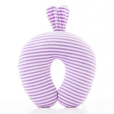 임산부바디필로우 심플 u형베게 여행 목쿠션, T17-스트라이프(보라색 토끼)28*28cm