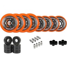 세라믹 베어링이 는 라베다 그 아스팔트 실외 인라인 롤러 하키 휠, Orange 85A, 80mm 8-Pack