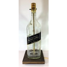 조니 워커 블랙 라벨 Large 1.75L Liquor 보틀 TABLE 램프 라이트 우드 베이스