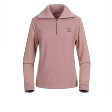 링스 골프 가을 여성 배색 니트에리 아노락 티셔츠, 핑크, 1개