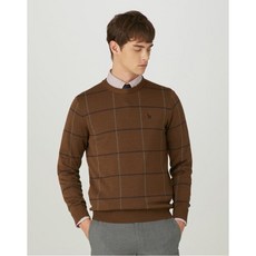 헤지스 남성 19FW 카멜 라인배색 울 니트 HZSW9D404CM 맨투맨