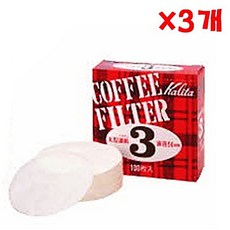 칼리타 3개 100매 커피필터 펄프필터 커피원형필터 XW4BC73D, 1개, 1개
