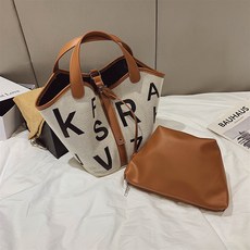 프랑스 보이핏 볼륨 여성 트렌드 스타일리시 캔버스 인싸템 심플 버켓백