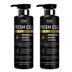 아오미 프레쉬 셀 줄기세포 샴푸 500ml x 2개 / 스캘프 샴푸 / 기능성샴푸 / 미용실 샴푸 / 탈모 두피 모발 케어를 한번에