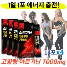 고함량 액상 아르기닌 7000 오르니틴 여자 남자 운동 부스터 14포 x4통, 4개