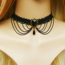 바디프로필 의상 레이스 팬던트 체인 목걸이 섹시 점프 수트 하이레그 촬영소품 보헤미안 복고풍 악세사리
