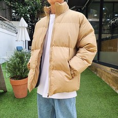 일이오 여성 남자 남녀공용 커플 하이넥 오버핏 숏패딩