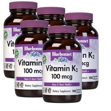 블루보넷 비타민K2 100mcg Bluebonnet Vitamin K2 (as Menaquinone-7), 5개, 100정