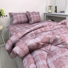 이불아저씨 먼지없는 모던체크 차렵이불, 핑크