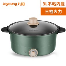가정용 다용도 미니 전기냄비 전골 찜기 멀티쿠커, 그린-3L