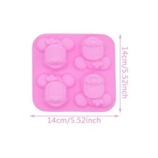 귀여운 만화 캐릭터 실리콘 몰드 마우스 고양이 강아지 케이크 베, 3.1pc-mn, 1개