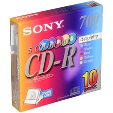 SONY 소니 CD-R 미디어 1-48X 크래들 케이스 10 조각 10CDQ80EXC, 상품명참조, 1개