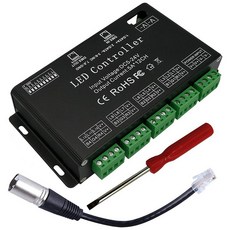 12 채널 DMX 디코더 RGB LED 컨트롤러 60A PWM DMX512 DIMMR 드라이버 RGB LED 스트립 및 LED 모듈 빛 DC12V-24V, 하나, 검은 색, 1개