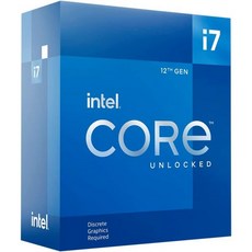 Intel 인텔 코어 i7 12700KF 12세대 데스크탑 프로세서기본 클럭 3.6GHz 터보 부스트 5.0GHz 6코어 LGA1700 RAM DDR4 및 DDR5 128GB - 12700kf