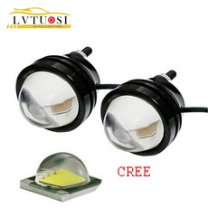 LVTUSI 자동차 Led 빛 안개 램프 낮 실행 조명 Drl 외부 빛 Led 독수리 눈 알루미늄 주택 12v C|daytime running light drl|daytime runningeagle eye, 1개(A2), 온난한 백색