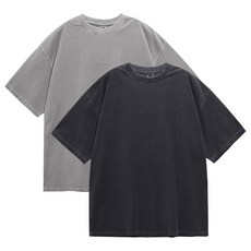 문컬렉션 [패키지 2pack] 시그니처 피그먼트 오버핏 반팔티 남녀공용 빅사이즈 1+1 반팔 티셔츠