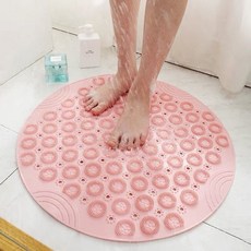 흡판 미끄럼방지 욕실매트, 66cm, 핑크
