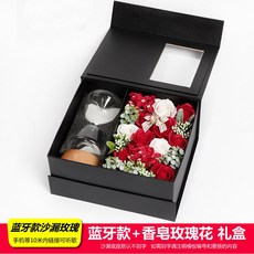 독창적 생일 선물 개성 스톱워치 반침등 발광함 각인 블루투스 뮤직박스 여학생 진열 장식품 친구, 블루투스 타입 _비누 로즈 선물 -4