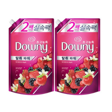 다우니 초고농축 핑크 섬유유연제 베리베리와 바닐라크림 리필, 1.6L, 4개