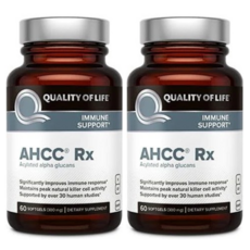 Quality of Life Labs AHCC Rx Kinoko Platinum 키노코 AHCC Rx 플래티넘 면역력 강화 300mg 60소프젤 X 2병