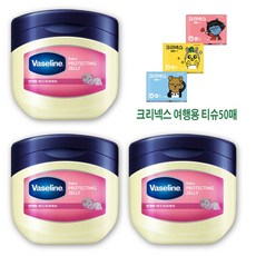 바세린 프로텍팅 젤리 베이비 버터 100ml 3개 + 크리넥스 여행용티슈 50매, 1세트