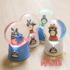 크리스마스 장식 워터볼 스노우볼 캐릭터 크리스털 볼 45mm 스몰 글라스 볼 세트 발렌타인데이, [스팽글] 마린 드래곤 캣