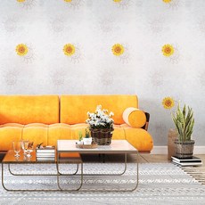 실크벽지 50cmX10m_접착식 포인트 단열벽지 셀프 도배 부분 시공 결로 곰팡이방지 보온재 인테리어 방한, 라이즈 노란해바라기