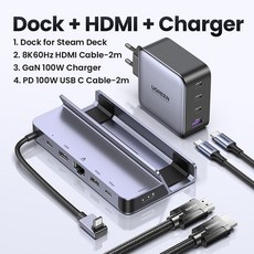 스팀덱 호환 독 도킹스테이션 C 도킹 타입 to HDMI 4K60Hz RJ45 PD100W Dock for Steam Deck Nintend Switch MacBook Pro Ai