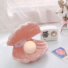 진주 조개 무드등 2컬러 인어공주 인테리어 조명, 핑크