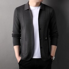 봄 남성 카라 니트 가디건 캐주얼 노턱 니트티셔츠