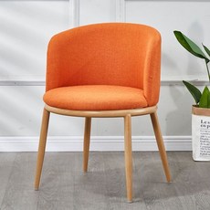 BOSUN 북유럽 캐주얼 상담 의자 식탁 의자 나무결무늬의자 인테리어 의자 가정용/사무용/영업용 커피숍 밀크티 가게 호텔, 오렌지,