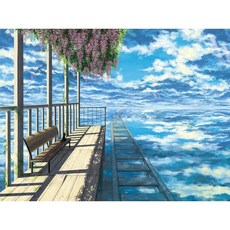 DINGPU 하늘 다이아몬드 자수에있는 다이아몬드 회화 십자가 스티치 벤치, 1set, 20X30CM