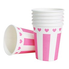 피플스파티 파티컵 240ml 하트 18P, 핑크, 1개