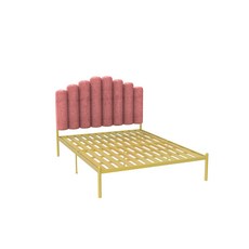 북유럽 더블 킹 퀸 침대프레임 침실 철제 신혼 침대 3, 핑크/골드프레임_1800x1900mm