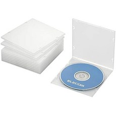 ELECOM 엘레컴CD/DVD슬림PP케이스/1매수납/10팩/클리어, 상품명참조, 10개