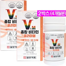 종합비타민 프리미엄(1000mlx60정)- 2박스(4개월분)/멀티비타민 11종비타민 5종미네랄 항산화 종합영양, 120정, 1개