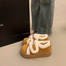 여성용 두꺼운 밑창 벨크로 스노우 부츠 새로운 겨울 벨벳 따뜻한 귀여운 모피 신발