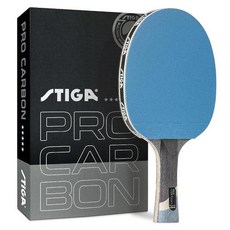 STIGA Pro Carbon 퍼포먼스 레벨 탁구 라켓 탄소 기술 토너먼트 플레이를 위한 - 레드 및 블루 색상, 1개, 1) 블루