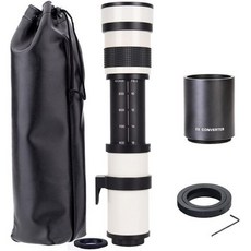 JINTU 420-1600mm 800mm f/8.3 수동 줌 망원렌즈 + 캐논 EOS D