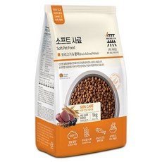 무마진 강아지 소프트사료 3kg (1kg x 3) 소고기와 황태 연어와 황태 오리고기와 황태 골고루 1개씩, 1개 - 바우와우