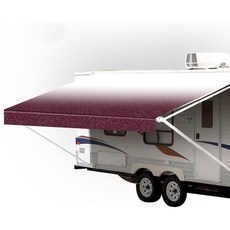 선웨이브-RV 차양 천 교체 RV 전기 프리미엄 비닐 캐노피 13 브라운 스트립, 9’ (Fabric width 8’2”), Burgundy Fade, 1개